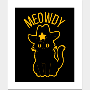 Meowdy Texas Cowboy Cat Posters and Art